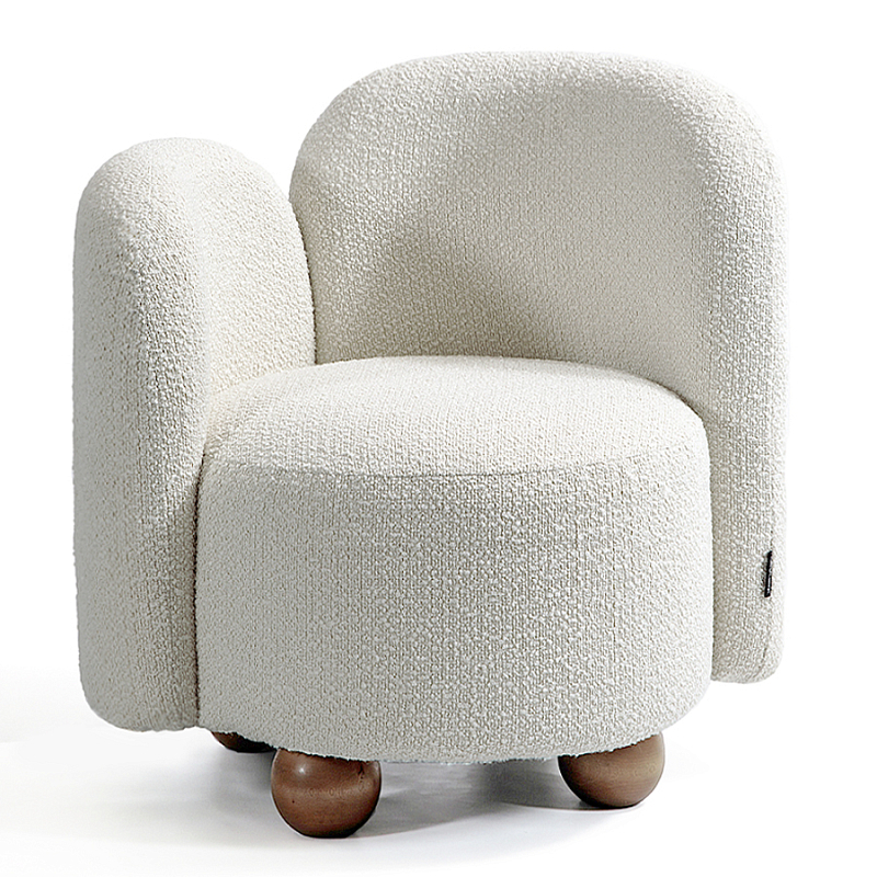 Кресло White Wooden Balls Белый Коричневый в Екатеринбурге | Loft Concept 