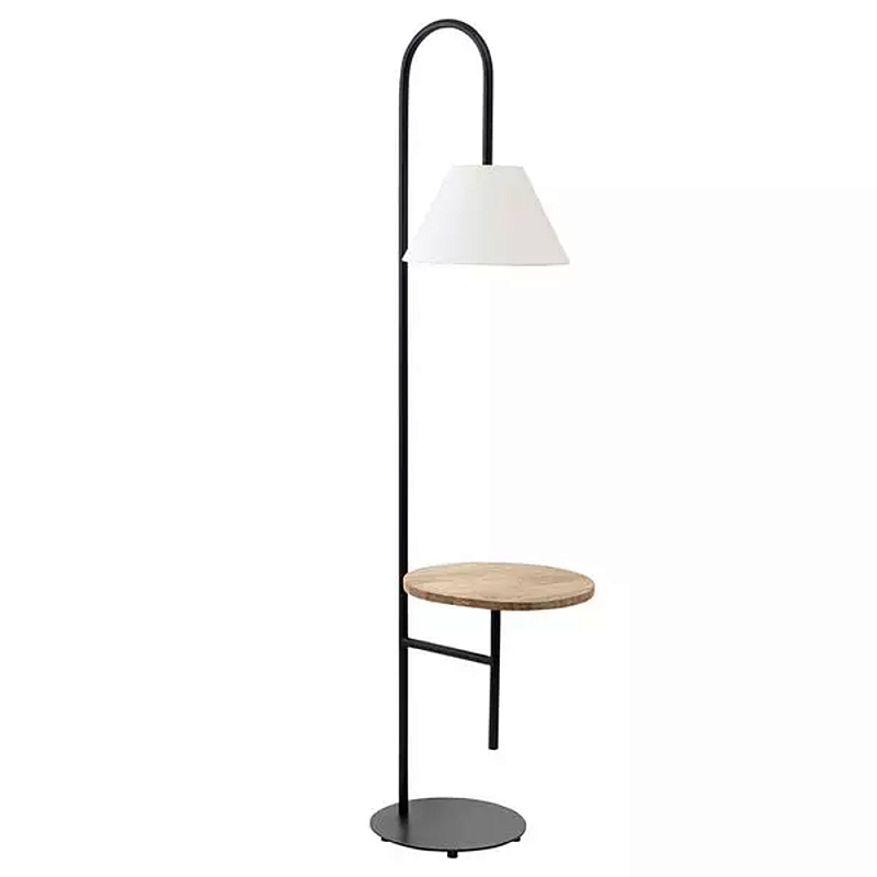 Торшер с полкой для хранения Floor Lamp with Storage Shelf Белый Черный в Екатеринбурге | Loft Concept 