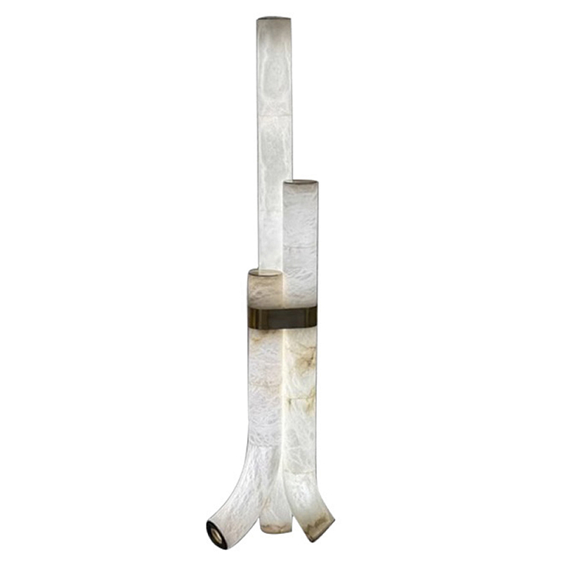 Торшер геометрический с тремя мраморными плафонами Marble Tripod Белый Торшер геометрический с тремя мраморными плафонами Marble Tripod Белый в Екатеринбурге | Loft Concept