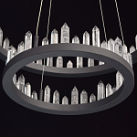 Люстра с двумя кольцами черного цвета с хрустальными элементами QUARTZ CRYSTAL варинант исполнения - 10 | Loft Concept в Екатеринбурге