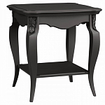 Стол журнальный черный из массива бука с полкой в стиле прованс Black Provence варинант исполнения - 2 | Loft Concept в Екатеринбурге