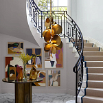 Люстра креативная из дисков цвета латунь Constellation Light and Style варинант исполнения - 5 | Loft Concept в Екатеринбурге