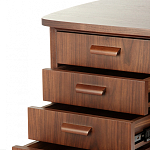 Дизайнерский письменный стол округлой формы с 4-мя ящиками и дверкой с полочками Rili варинант исполнения - 4 | Loft Concept в Екатеринбурге