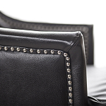 Кресло из натуральной кожи на 4-х деревянных ножках из массива бука Daniel Leather Armchair black варинант исполнения - 4 | Loft Concept в Екатеринбурге