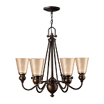 Люстра бронзового цвета с конусными плафонами из бежевого стекла Hinkley варинант исполнения - 2 | Loft Concept в Екатеринбурге