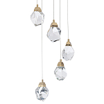 Каскадная люстра с 5-ю хрустальными плафонами Esme Crystal Brass Chandelier варинант исполнения - 2 | Loft Concept в Екатеринбурге