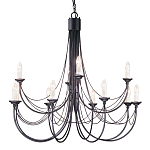 Люстра черного цвета ручной работы с канделябрами и переплетенной проволочной драпировкой Elstead Lighting варинант исполнения - 1 | Loft Concept в Екатеринбурге