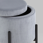 Серо-голубой пуф на черных ножках SANJAY варинант исполнения - 3 | Loft Concept в Екатеринбурге