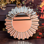 Зеркало круглое с лучами из зеркальных фацетов Silver Facet варинант исполнения - 3 | Loft Concept в Екатеринбурге