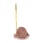 Часы настольные с шариковой металлической ручкой из натурального камня Stone Clock варинант исполнения - 9 | Loft Concept в Екатеринбурге