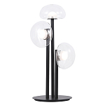 Настольная лампа с тремя прозрачными куполообразными плафонами и черным металлическим основанием Flos Wireline Lighting варинант исполнения - 1 | Loft Concept в Екатеринбурге