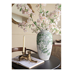 Ваза высокая с зелеными цветочными и птичьими мотивами Vase Inspired by Nature варинант исполнения - 4 | Loft Concept в Екатеринбурге