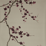 Обои ручная роспись Cherry Tree Special Colourway on Icefield dyed silk варинант исполнения - 2 | Loft Concept в Екатеринбурге