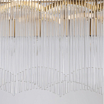 Люстра прямоугольная на цепях с прозрачными трубками и волнистым краем Nembus варинант исполнения - 5 | Loft Concept в Екатеринбурге