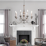 Люстра серебряного цвета с состаренным эффектом и декоративным подвесным шаром Kichler варинант исполнения - 3 | Loft Concept в Екатеринбурге