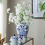 Ваза с крышкой и синим цветочным узором Blue & White Ornament  варинант исполнения - 7 | Loft Concept в Екатеринбурге