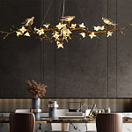 Люстра в виде золотой ветки с цветами и птичками Marvelous Garden варинант исполнения - 4 | Loft Concept в Екатеринбурге