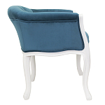 Кресло низкое в стиле прованс Louis French Armchair white and blue velour варинант исполнения - 1 | Loft Concept в Екатеринбурге