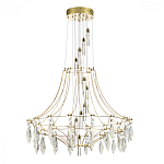 Люстра подвесная из металла с хрустальными прозрачными подвесками Quasar 81 варинант исполнения - 3 | Loft Concept в Екатеринбурге