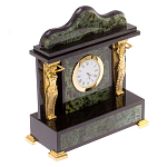 Часы настольные из натурального камня Нефрит с декором в виде Кариатиды Caryatid Stone Clock варинант исполнения - 2 | Loft Concept в Екатеринбурге