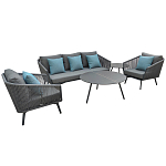 Диван трехместный уличный серый Gray Fiber варинант исполнения - 4 | Loft Concept в Екатеринбурге