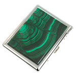 Портсигар на 10 сигарет с газовой зажигалкой из натурального камня Малахит Stone Cigarettes Cases варинант исполнения - 1 | Loft Concept в Екатеринбурге