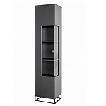 Шкаф-витрина цвета графит с полками и стеклянной дверью Strict Lines варинант исполнения - 1 | Loft Concept в Екатеринбурге