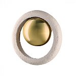 Бра с бежевым текстурным кольцом и латунным шаром в центре Tactile  варинант исполнения - 1 | Loft Concept в Екатеринбурге