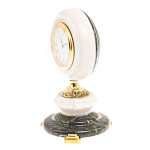 Часы настольные бронзовые из натуральных камней Мрамор и Змеевик Stone Clock варинант исполнения - 8 | Loft Concept в Екатеринбурге