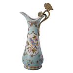 Кувшин с цветочным рисунком и бронзовой ручкой Blue Garden варинант исполнения - 1 | Loft Concept в Екатеринбурге