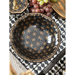 Блюдо черного цвета из фрафора на бронзовых ножках Eden Garden porcelain and bronze варинант исполнения - 4 | Loft Concept в Екатеринбурге