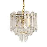 Люстра многоярусная с овальными прозрачными подвесками 28 см Harmonica варинант исполнения - 1 | Loft Concept в Екатеринбурге