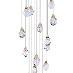 Большая каскадная люстра с хрустальными плафонами Esme Crystal Brass Cascade Chandelier 25 варинант исполнения - 3 | Loft Concept в Екатеринбурге