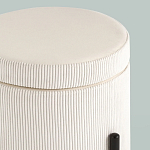 Молочный пуф на черных ножках SANJAY варинант исполнения - 4 | Loft Concept в Екатеринбурге