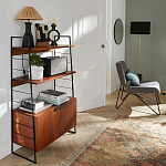 Стеллаж из стали и орехового дерева Derek Wood Rack варинант исполнения - 5 | Loft Concept в Екатеринбурге