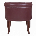 Кресло низкое из натуральной кожи на 4-х деревянных ножках из массива бука Chloe Leather Armchair vine варинант исполнения - 3 | Loft Concept в Екатеринбурге