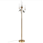 Торшер с 2-мя фигурками птиц на изогнутых прозрачных трубках Ganthea варинант исполнения - 4 | Loft Concept в Екатеринбурге