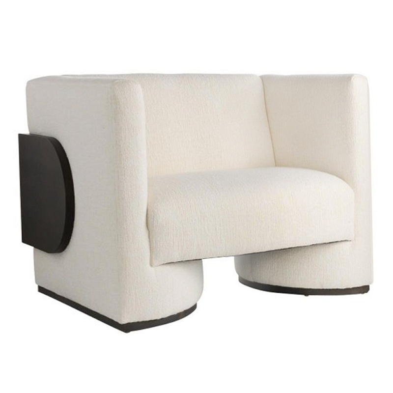 Кресло Florida Lounge Chair с элегантным деревянным декором  Белый Черный в Екатеринбурге | Loft Concept 