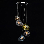 Люстра каскадная с 5-ю разноцветными стеклянными плафонами Kaleido варинант исполнения - 3 | Loft Concept в Екатеринбурге