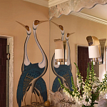 Обои ручная роспись Sarus Cranes Colourway SC-208 on Raw Silk dyed silk варинант исполнения - 2 | Loft Concept в Екатеринбурге