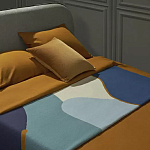 Плед из хлопка синего цвета с абстрактным принтом Elysian Flow Ocean варинант исполнения - 5 | Loft Concept в Екатеринбурге