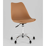 Офисный стул на металлическом основании EGGERY Brown пластик варинант исполнения - 1 | Loft Concept в Екатеринбурге