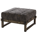 Пуф Duncan винтажная черная кожа  варинант исполнения - 2 | Loft Concept в Екатеринбурге