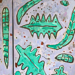 Премиальный Шкаф Defoliation двухстворчатый роспись зеленые листья  варинант исполнения - 5 | Loft Concept в Екатеринбурге