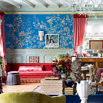 Обои ручная роспись Houghton Canton Blue варинант исполнения - 4 | Loft Concept в Екатеринбурге