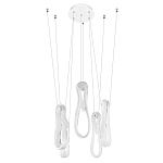 Подвесной светильник белого цвета с 6-ю изогнутыми плафонами Flow Loop варинант исполнения - 4 | Loft Concept в Екатеринбурге