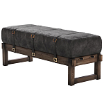 Банкетка Duncan винтажная черная кожа варинант исполнения - 3 | Loft Concept в Екатеринбурге