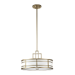 Подвесной светильник цвета латунь с белым матовым плафоном с геометрическим рисунком Feiss варинант исполнения - 7 | Loft Concept в Екатеринбурге