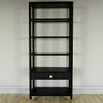 Стеллаж Elsa Dreams Black со стеклянными полками и ящиком варинант исполнения - 4 | Loft Concept в Екатеринбурге