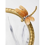 Ваза из прозрачного стекла с бронзовой вставкой в виде цветущей ветви Eden Garden porcelain and bronze варинант исполнения - 3 | Loft Concept в Екатеринбурге